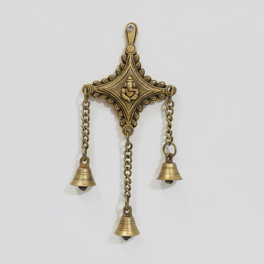 Brass Ganesha Wall Hanging Bells/Home Decor Item/Best House Warming Gift/Home Decorative by Indian Collectible 1 pc
