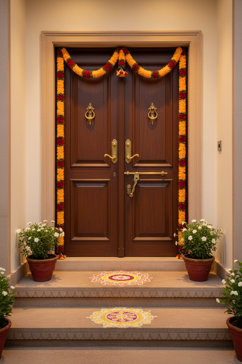 Main entry Door Toran |Nilavu thoran| Handcrafted Artificial Flower Ga ...