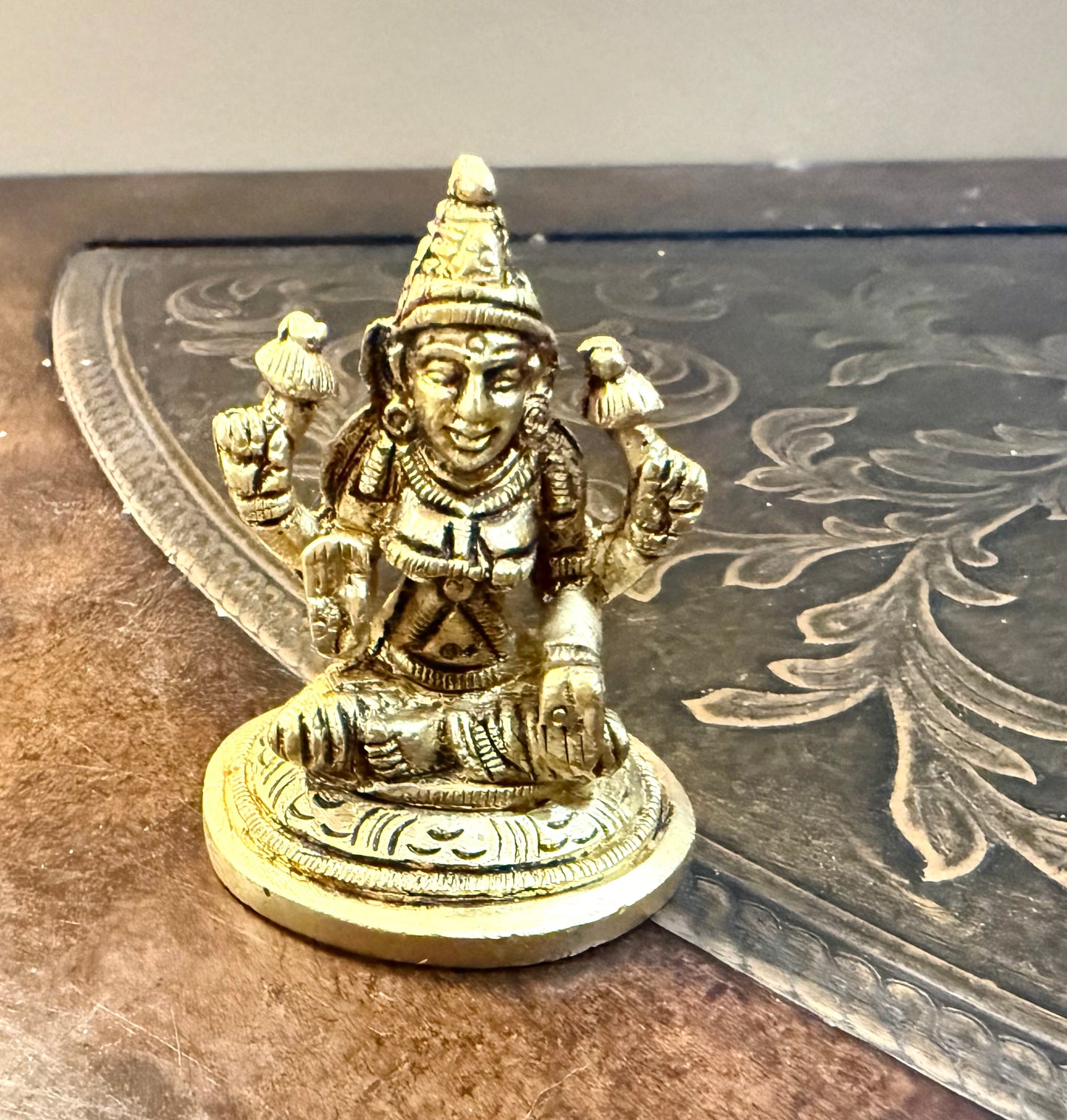 Brass Hindu god idols | Ganesha Lakshmi and Saraswati God statue for pooja room | Vinayakar & Lakshmi Murti | Antique Brass Statue| Lakshmi saraswathi brass Statue for housewarming