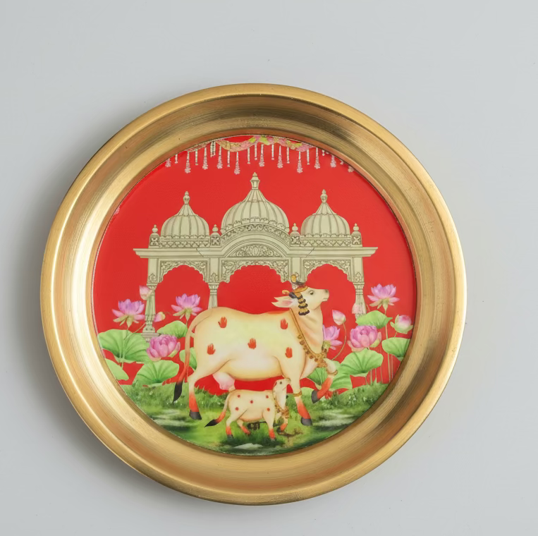 Brass decorated plates  /Flower design work brass |pooja thali|pooja plate| Housewarming Gift, Thambulam Plate, Pooja Gift, Return Gift, Navarathri gift, Diwali Gift