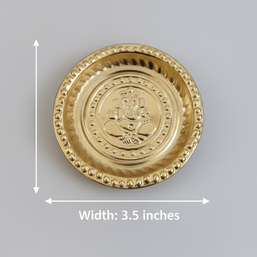 brass pooja plate with Ganesha| Diya stand|villakku manai|pooja thali| puja plate  | pooja favours | housewarming return gifts |