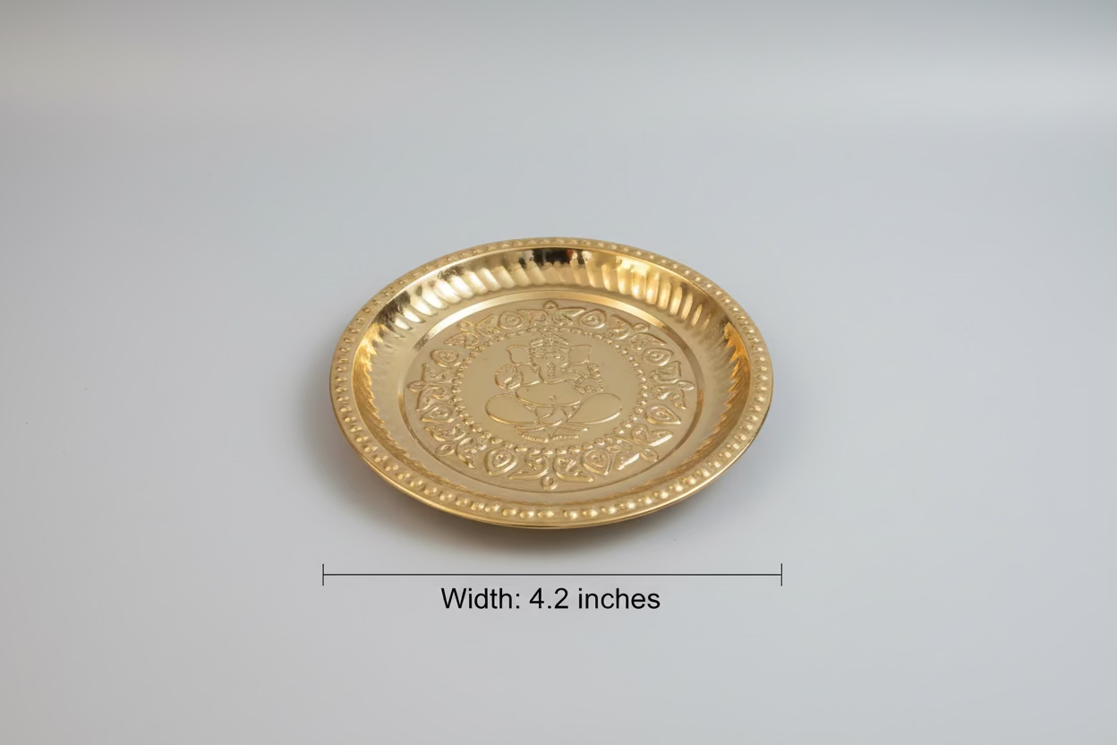 brass pooja plate with Ganesha| Diya stand|villakku manai|pooja thali| puja plate  | pooja favours | housewarming return gifts |
