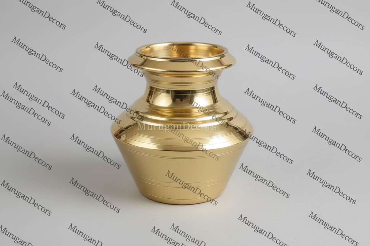 Brass Kalash| Engraved Brass Kalash with Eight Forms of Lakshmi / Ashtalakshmi pooja kalasham / brass Kudam |puja lota for puja & rituals-Handmade Pure Brass Kalash for Puja | Housewarming Gift