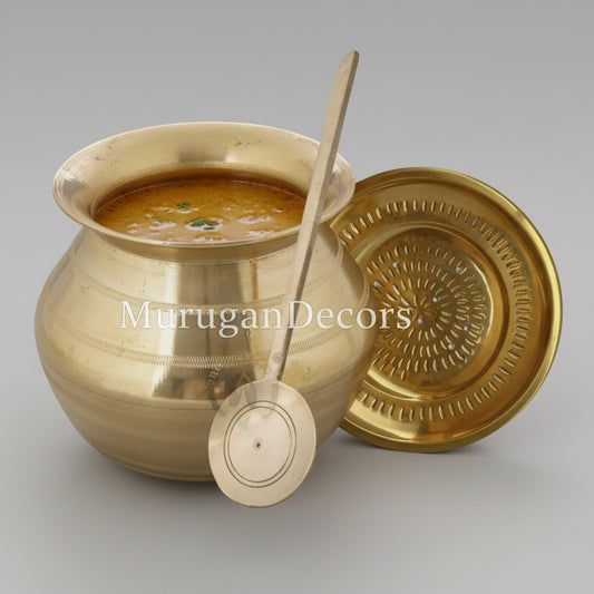 Bronze Milk pot,pongal pot for housewarming pooja|Thai Pongal pooja pot|Bronze Pongal Paanai Set, Sweet Pongal Cooking Utensils,Thai Pongal Pot with Brass Lid and Ladle