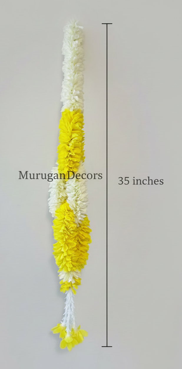 3.5 feet Green and Prink white garland |Lilly garland for housewarming decoration backdrop garlands(count-1)|Haldi decorations|wedding and diwali garlands|ganesha festival hanging decors