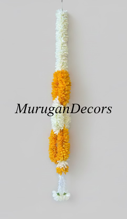 3.5 feet Green and Prink white garland |Lilly garland for housewarming decoration backdrop garlands(count-1)|Haldi decorations|wedding and diwali garlands|ganesha festival hanging decors