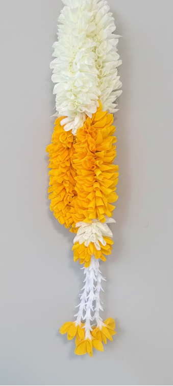 3.5 feet Green and Prink white garland |Lilly garland for housewarming decoration backdrop garlands(count-1)|Haldi decorations|wedding and diwali garlands|ganesha festival hanging decors