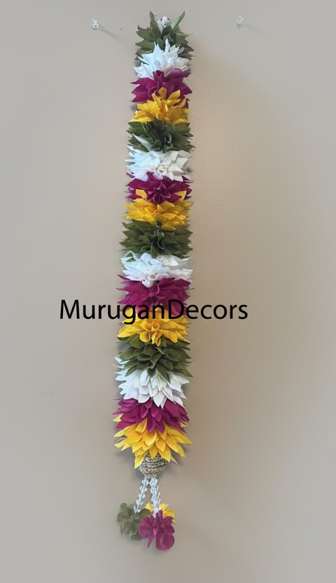 1pc Jasmine Artificial multicolor  garland Decor / StairCase hangings|garland strings/ Pooja Decor / Indian Pooja Decor / Artifical Flower Decor / Flower Pooja Decor/ Ganesh Pooja Decor