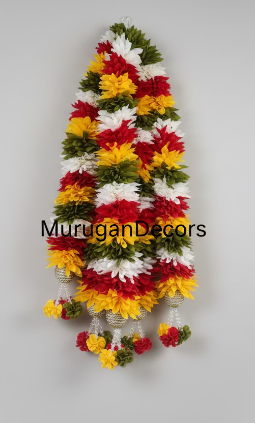 1pc Jasmine Artificial multicolor  garland Decor / StairCase hangings|garland strings/ Pooja Decor / Indian Pooja Decor / Artifical Flower Decor / Flower Pooja Decor/ Ganesh Pooja Decor