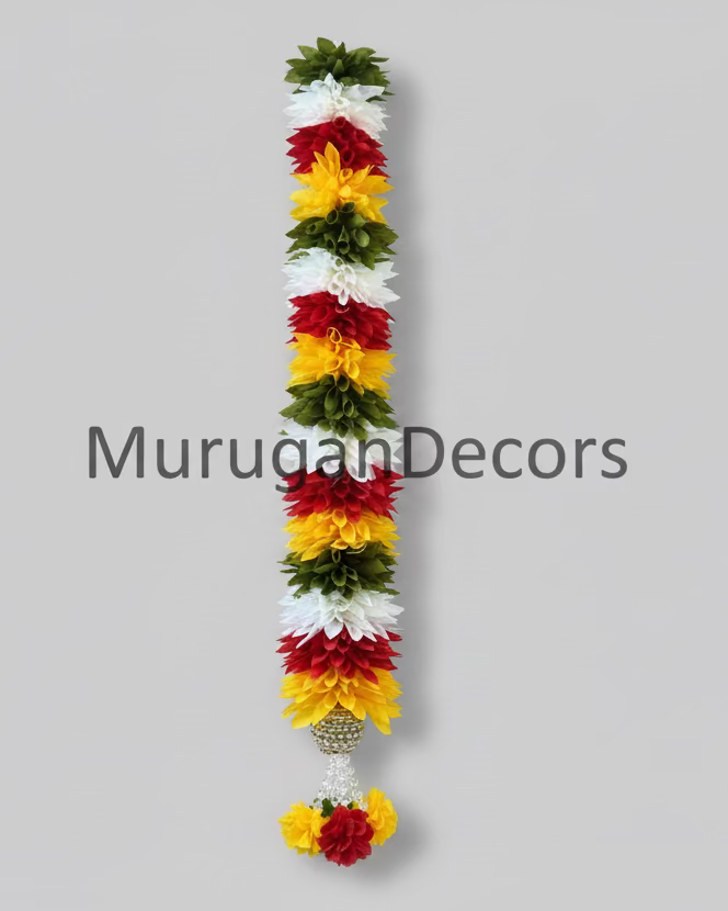 1pc Jasmine Artificial multicolor  garland Decor / StairCase hangings|garland strings/ Pooja Decor / Indian Pooja Decor / Artifical Flower Decor / Flower Pooja Decor/ Ganesh Pooja Decor