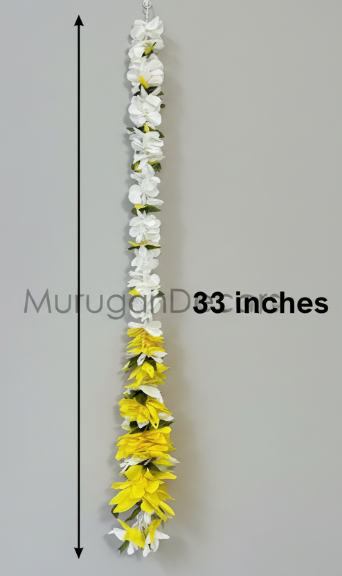 3 feet Artificial garland with cone cutting |Lilly garland for housewarming decoration backdrop garlands(count-1)|Haldi decorations|wedding and diwali garlands|ganesha festival hanging decors