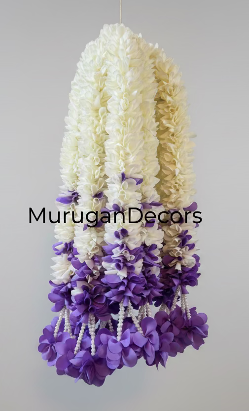 Jasmine Artificial garland Decor /20 inch hanging| StairCase hangings|garland strings/ housewarming Pooja Decor / Indian Pooja Decor / Artifical Flower Decor / Flower Pooja Decor/ Ganesh Pooja Decor