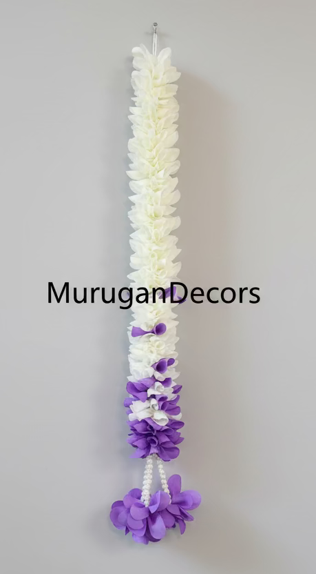 Jasmine Artificial garland Decor /20 inch hanging| StairCase hangings|garland strings/ housewarming Pooja Decor / Indian Pooja Decor / Artifical Flower Decor / Flower Pooja Decor/ Ganesh Pooja Decor