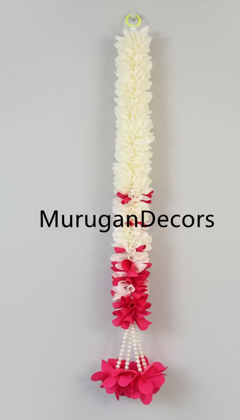 Jasmine Artificial garland Decor /20 inch hanging| StairCase hangings|garland strings/ housewarming Pooja Decor / Indian Pooja Decor / Artifical Flower Decor / Flower Pooja Decor/ Ganesh Pooja Decor