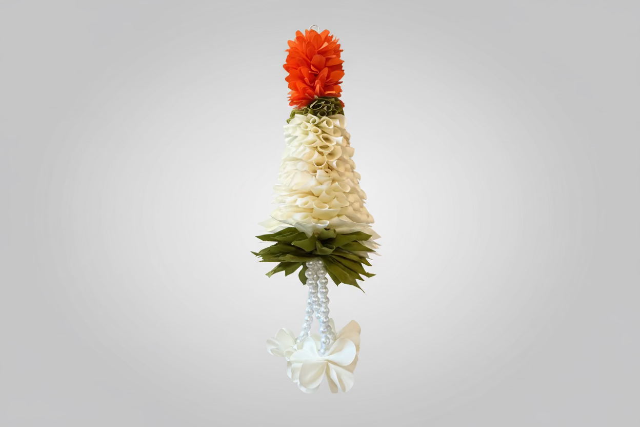 1pc Jasmine Artificial garland Decor with cone cutting / StairCase hangings|garland strings/ Pooja Decor / Indian Pooja Decor / Artifical Flower Decor / Flower Pooja Decor/ Ganesh Pooja Decor