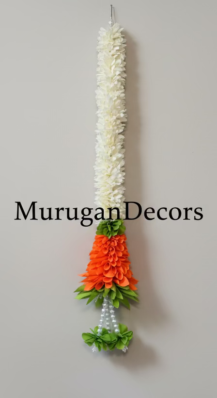 1pc Jasmine Artificial garland Decor with cone cutting / StairCase hangings|garland strings/ Pooja Decor / Indian Pooja Decor / Artifical Flower Decor / Flower Pooja Decor/ Ganesh Pooja Decor