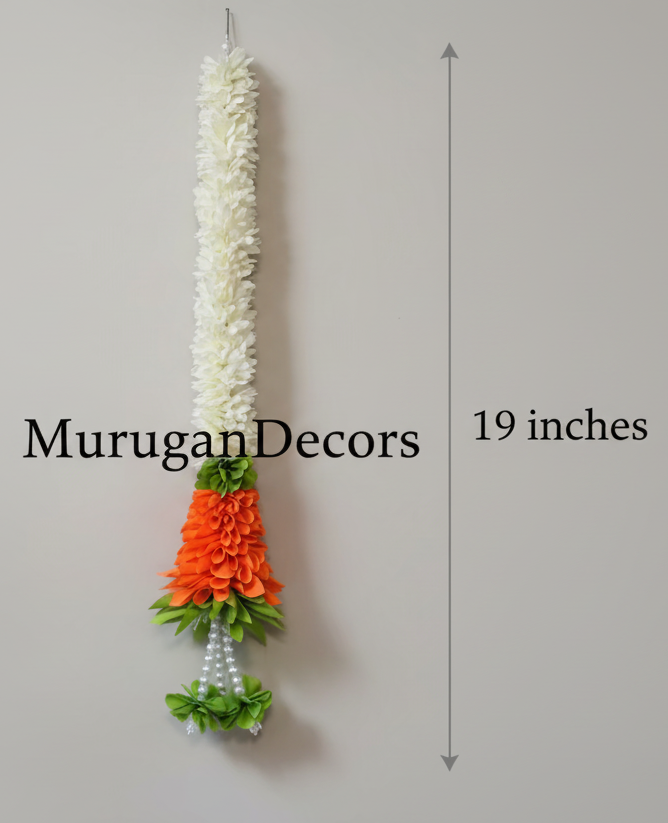 1pc Jasmine Artificial garland Decor with cone cutting / StairCase hangings|garland strings/ Pooja Decor / Indian Pooja Decor / Artifical Flower Decor / Flower Pooja Decor/ Ganesh Pooja Decor