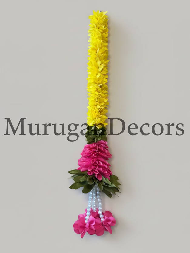 1pc Jasmine Artificial garland Decor with cone cutting / StairCase hangings|garland strings/ Pooja Decor / Indian Pooja Decor / Artifical Flower Decor / Flower Pooja Decor/ Ganesh Pooja Decor