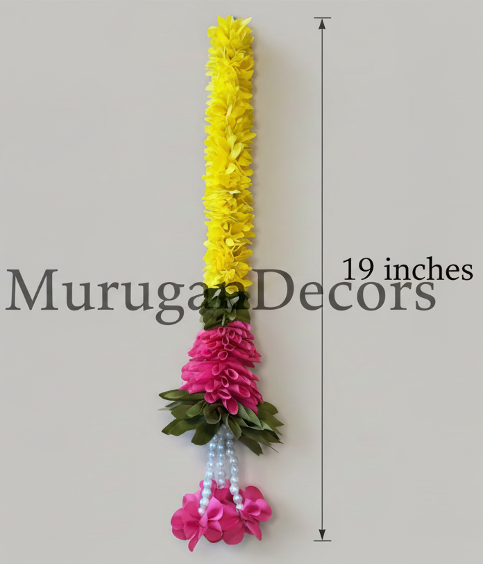 1pc Jasmine Artificial garland Decor with cone cutting / StairCase hangings|garland strings/ Pooja Decor / Indian Pooja Decor / Artifical Flower Decor / Flower Pooja Decor/ Ganesh Pooja Decor