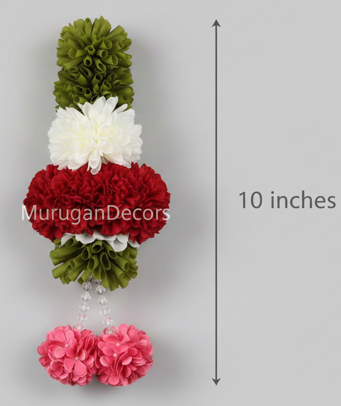 2 feet maroon and white Lilly garland for housewarming decoration backdrop garlands(count-1)|Haldi decorations|wedding and diwali garlands|ganesha festival hanging decors