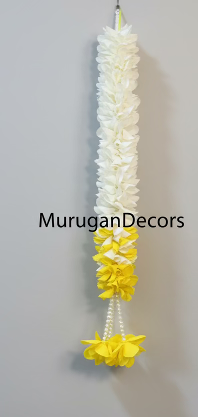 Jasmine Artificial garland Decor /20 inch hanging| StairCase hangings|garland strings/ housewarming Pooja Decor / Indian Pooja Decor / Artifical Flower Decor / Flower Pooja Decor/ Ganesh Pooja Decor