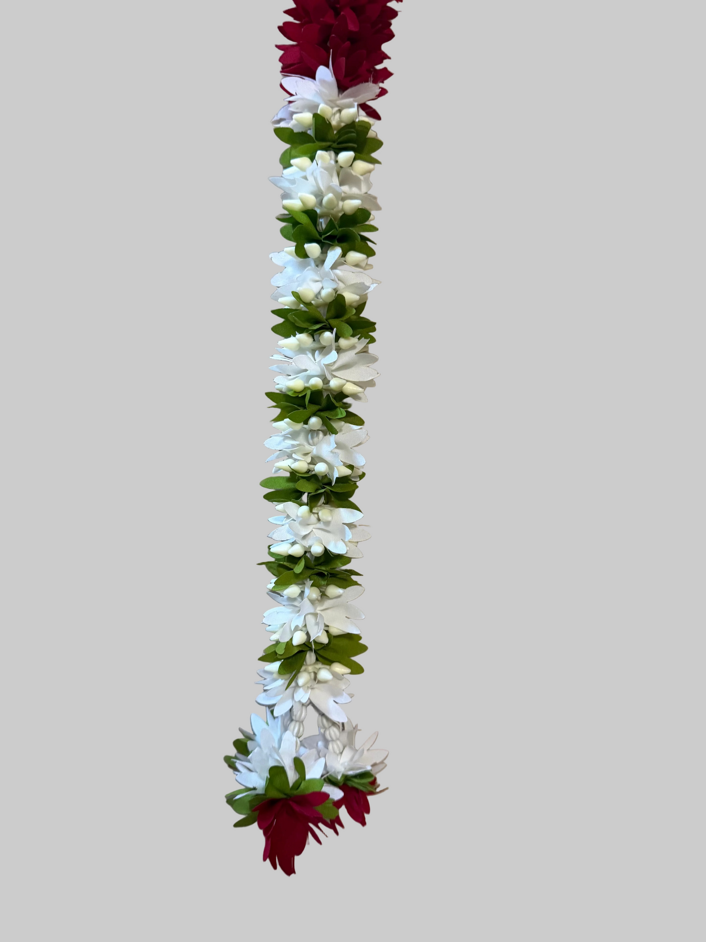 4 feet maroon and white Lilly garland for housewarming decoration backdrop garlands(count-1)|Haldi decorations|wedding and diwali garlands|ganesha festival