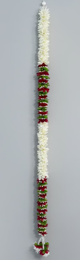 4 feet maroon and white Lilly garland for housewarming decoration backdrop garlands(count-1)|Haldi decorations|wedding and diwali garlands|ganesha festival