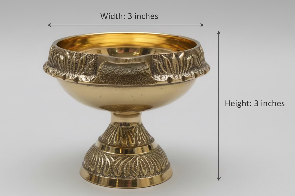 Brass Kubera diya big size |brass Deepam for Return Gifts,Housewarming Gifts, Puja Favors|Karthika deepam vilakku | Brass Table Diya Brass Diya Oil| Puja Lamp