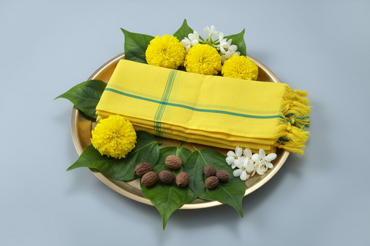 Traditional Cotton Towel|pooja towel |Cotton angavastram|Wedding Gift/ Wedding / Puja Item/ Dhoti/ Cotton cloth|Iyyar Angavastram|Pooja cloth for satyanarayana pooja |Housewarming pooja| thamboolam