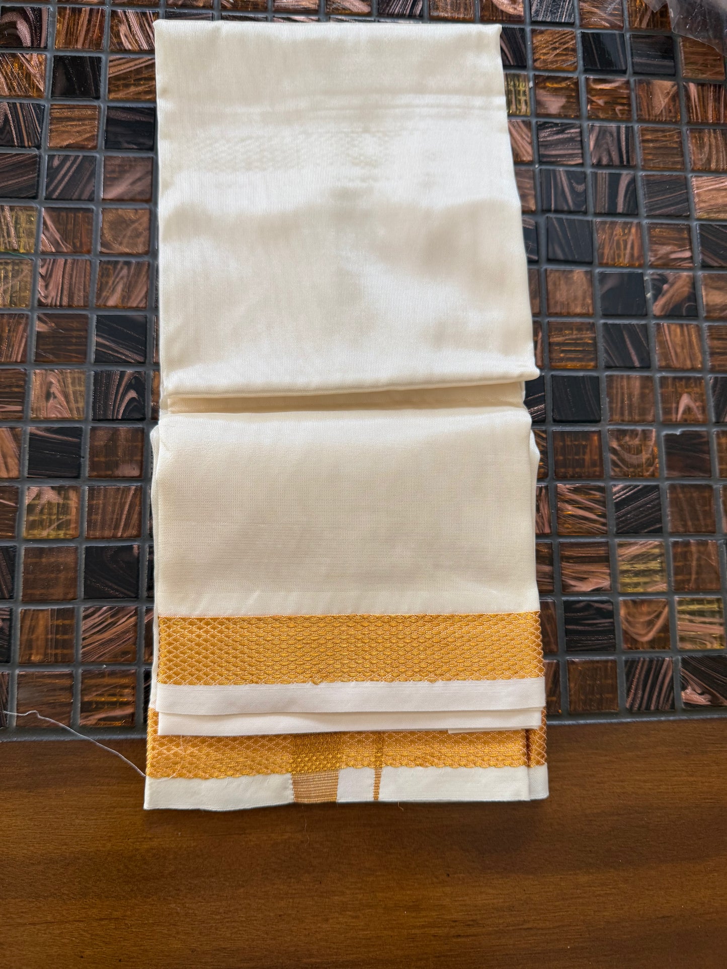 cotton Silk Doti and Angavastram for housewarming/Pongal/pooja/hindu festival|Mens Dhoti – Cream Cotton Double Jari Traditional Wear for Weddings & Festivals