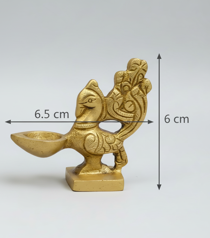 Miniature Handcrafted Brass Peacock Diya – set of 2 | Traditional Indian Decor | Brass Annam Vilakku| Brass Annam Vilakku Oil Lamp |Traditional India Decorative Lamp