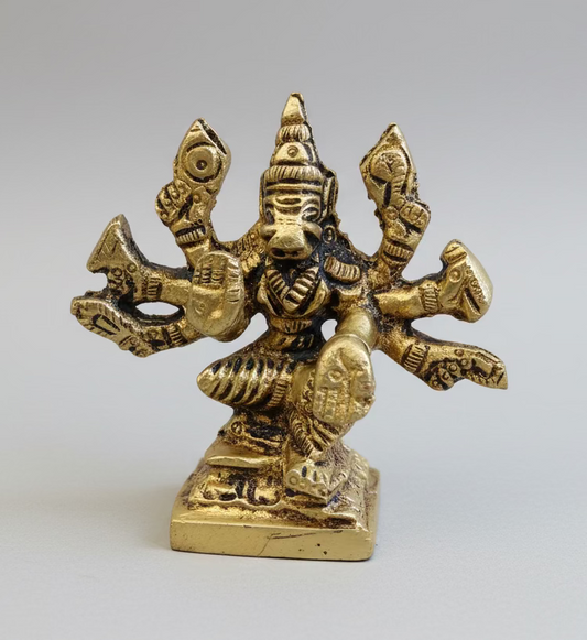 Brass Varahi Amman Idol  | 4 Inch Devi Statue|Brass Hindu god idols |Hindu Goddess Varahi Murti | Home Temple & Spiritual Decor | (2.5 inch) | Antique Brass Statue