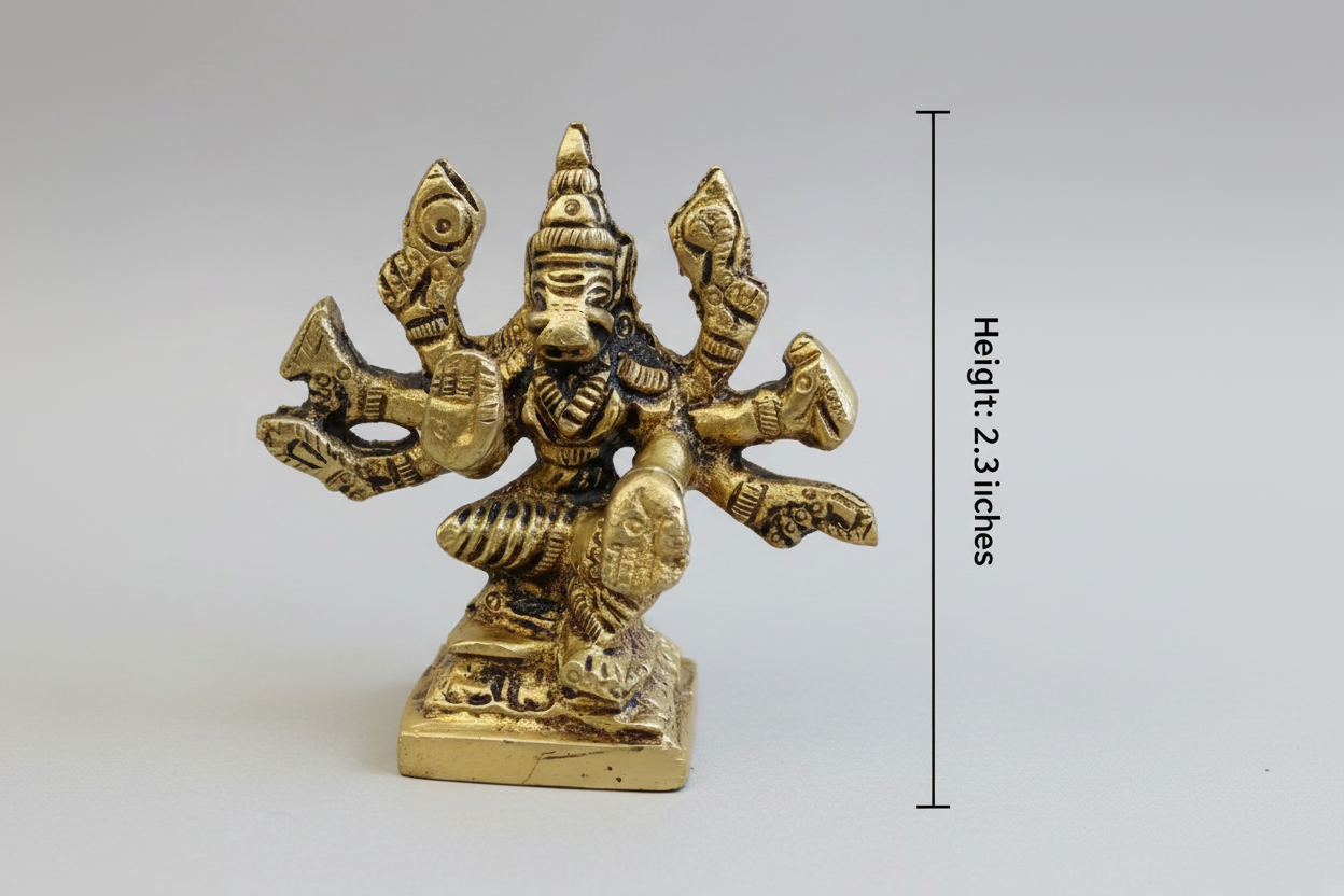 Brass Varahi Amman Idol  | 4 Inch Devi Statue|Brass Hindu god idols |Hindu Goddess Varahi Murti | Home Temple & Spiritual Decor | (2.5 inch) | Antique Brass Statue