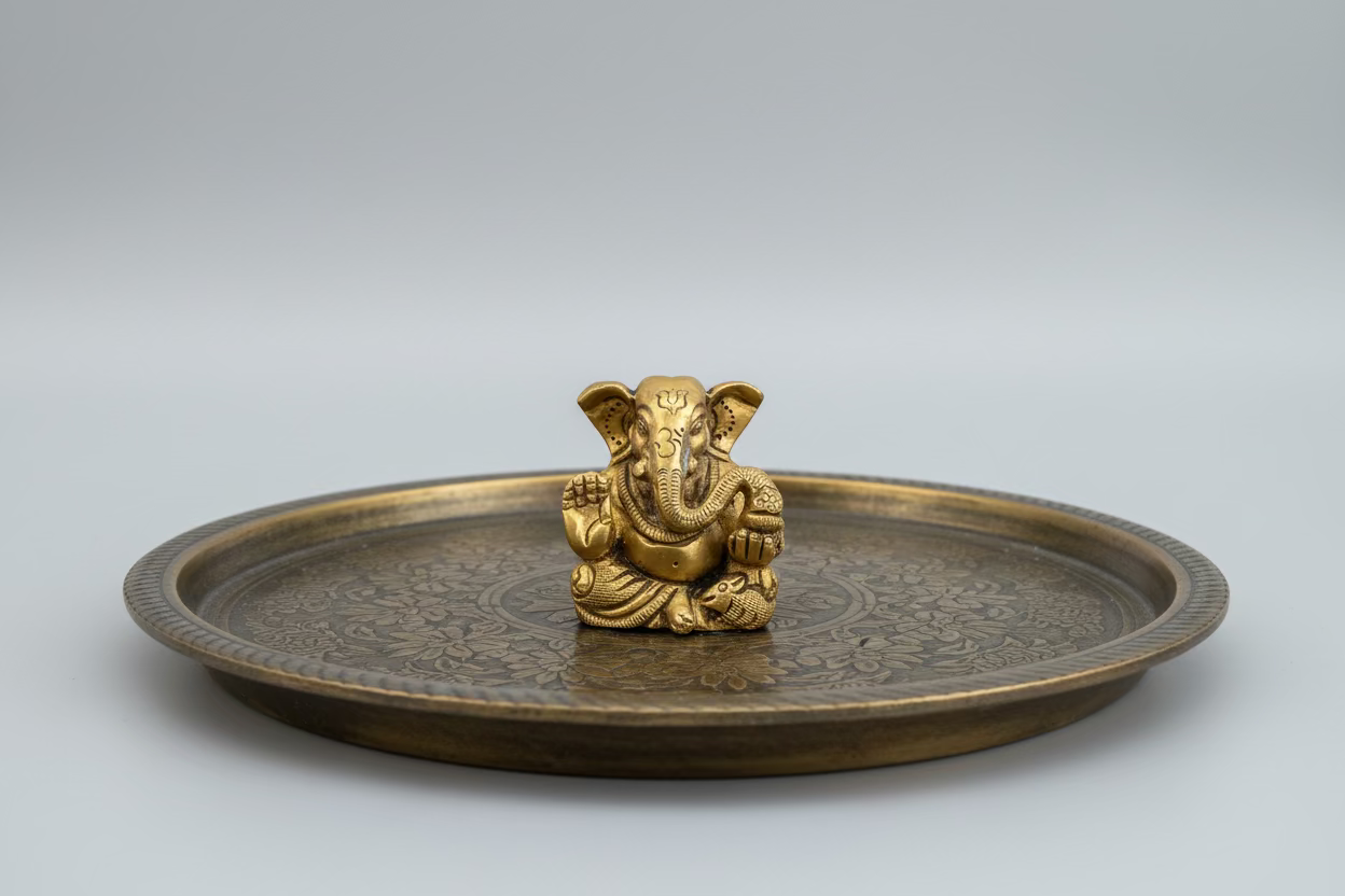 Brass Laddu Ganesha Idols|Brass Hindu god idols|God statues for pooja room | (2 inch) |God Murti | Antique Brass Statue|Vinayagar | brass Statue for Hindu pooja