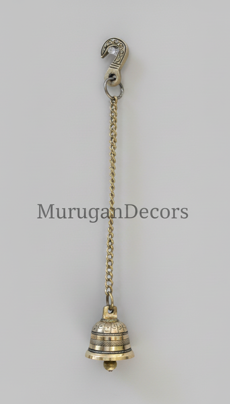 Brass Decorative hanging Bells for Pooja Mandir – Handcrafted Temple Bells for Hindu Worship; Spiritual Decor|Home Decor Item/Best House Warming Gift/Home Decorative by Indian Collectible