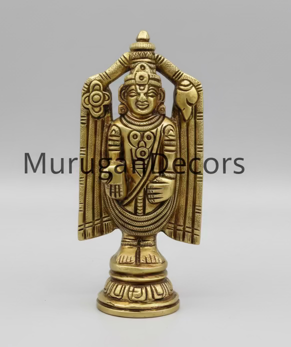 Brass Balaji Murti - 5 x 2 Inches | Balaji Statue|Lord Venkateswara|Tirupati Balaji Idol for Pooja|Idols for Hindu pooja |housewarming| festival|Return Gifts