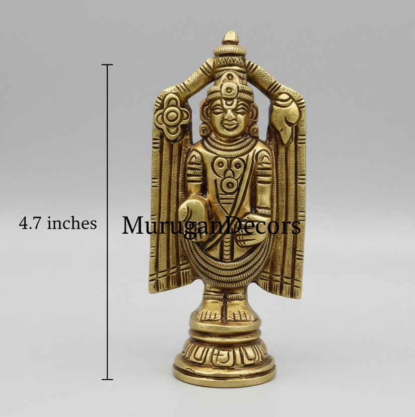 Brass Balaji Murti - 5 x 2 Inches | Balaji Statue|Lord Venkateswara|Tirupati Balaji Idol for Pooja|Idols for Hindu pooja |housewarming| festival|Return Gifts