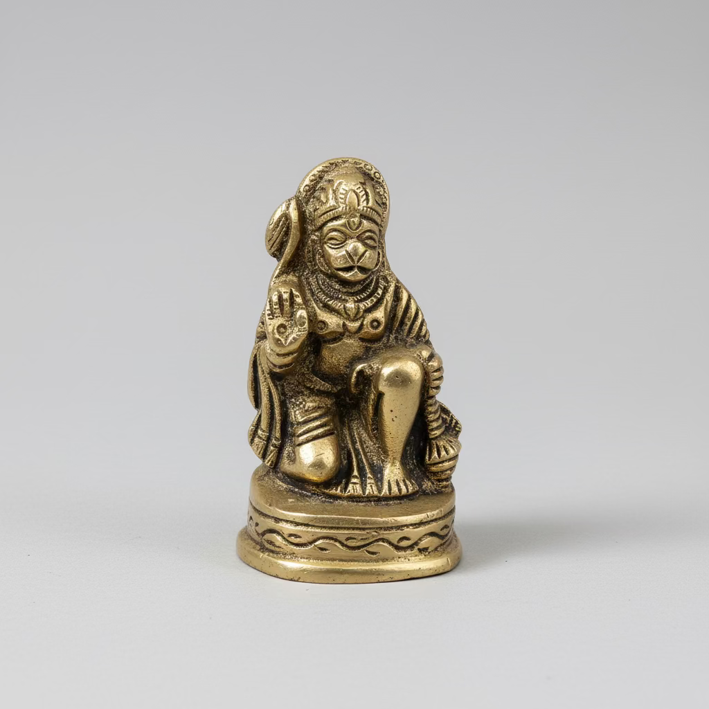 Brass Hanuman Idol – Lord Hanuman Statue| Panchamuki Hanuman statue|Hindu god idols for pooja room | (3 inch) |God Murti | Antique Brass Statue for Hindu pooja