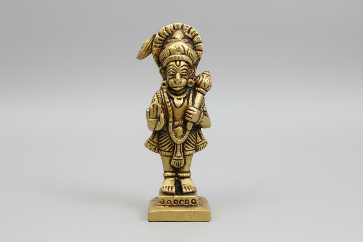 Brass Hanuman Idol – Lord Hanuman Statue| Panchamuki Hanuman statue|Hindu god idols for pooja room | (3 inch) |God Murti | Antique Brass Statue for Hindu pooja