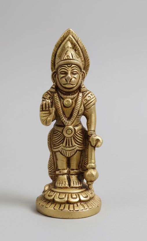 Brass Hanuman Idol – Lord Hanuman Statue| Panchamuki Hanuman statue|Hindu god idols for pooja room | (3 inch) |God Murti | Antique Brass Statue for Hindu pooja