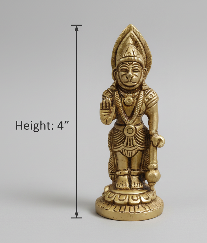 Brass Hanuman Idol – Lord Hanuman Statue| Panchamuki Hanuman statue|Hindu god idols for pooja room | (3 inch) |God Murti | Antique Brass Statue for Hindu pooja