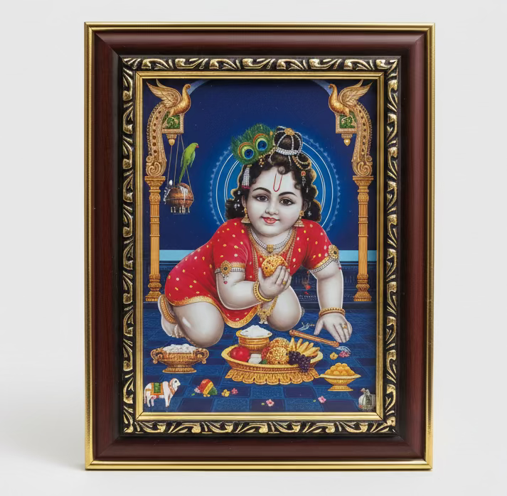 Rosewood Synthetic God Frames – Hindu Deity Photo Frames for Home Pooja Mandir (Ganesha, Lakshmi, Durga, Hanuman & kan thirusti vinayagar)