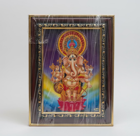Rosewood Synthetic God Frames – Hindu Deity Photo Frames for Home Pooja Mandir (Ganesha, Lakshmi, Durga, Hanuman & kan thirusti vinayagar)