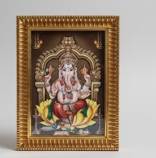 Gold Synthetic God Frames – Hindu Deity Photo Frames for Home Pooja Mandir (Ganesha, Lakshmi, Durga, vinayagar) and for housewarming pooja