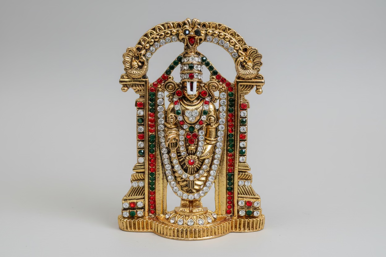 Balaji Murti - 4 x 3 Inches | Balaji Statue/ Multicolour Stone Tirupati Balaji Idol for Pooja|Idols for Hindu pooja |housewarming|ganesha| festival|Return Gifts