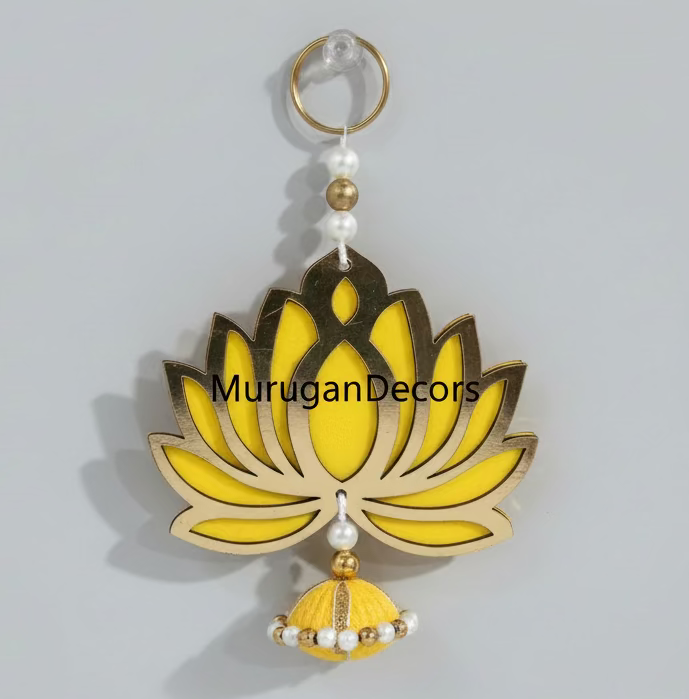 1piece Acrylic Handmade Pink Lotus latkan Hangings Garlands |Diwali Floral Wall Hangings | Indian Pooja Room Wood Decoration |Back Dropper Showpiece for Diwali Temple Home Wall Decor | Festival Decor