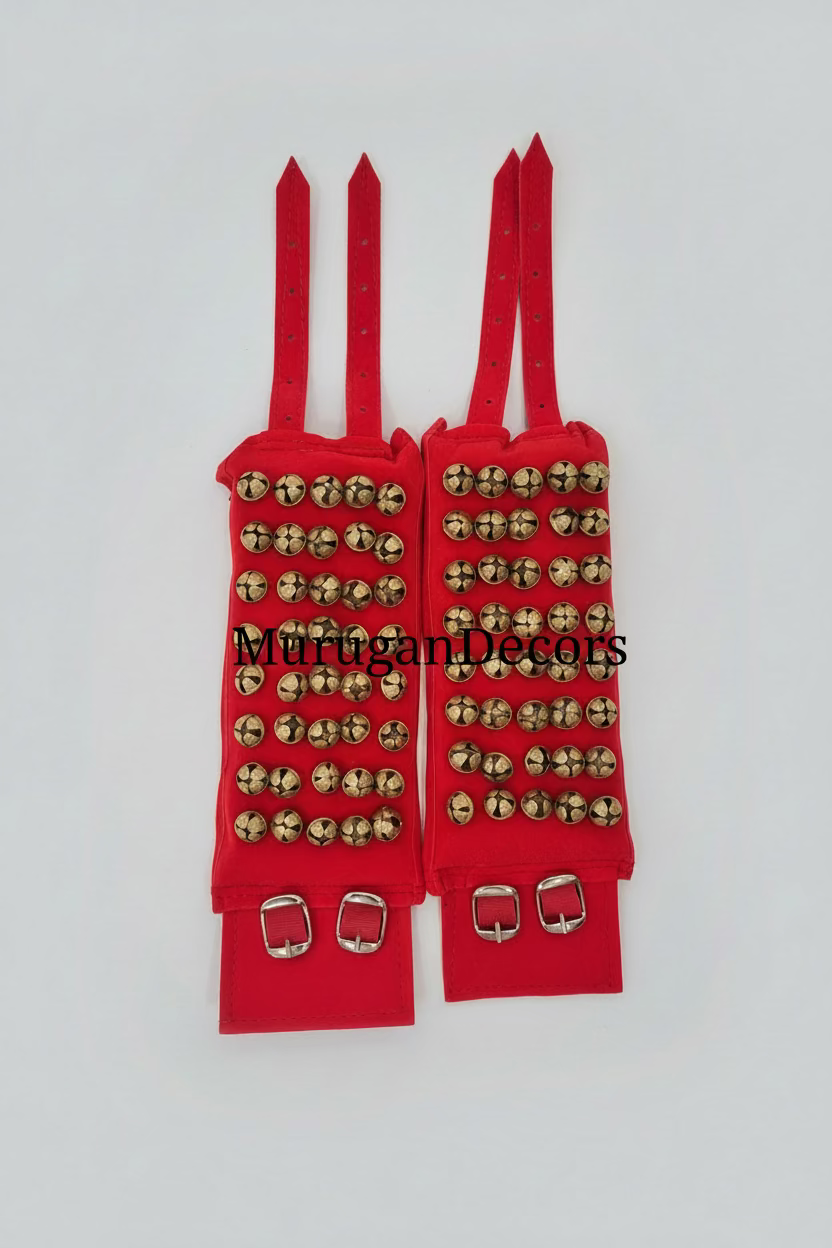 Ankle Bells 3 Line Leather Ghungroo |Bharatanatyam Salangai (Ghungroo) – Professional Ankle Bells for Indian Classical Dance Performance| Bharatnatyam, Kuchipudi| Classical Dance accessaries