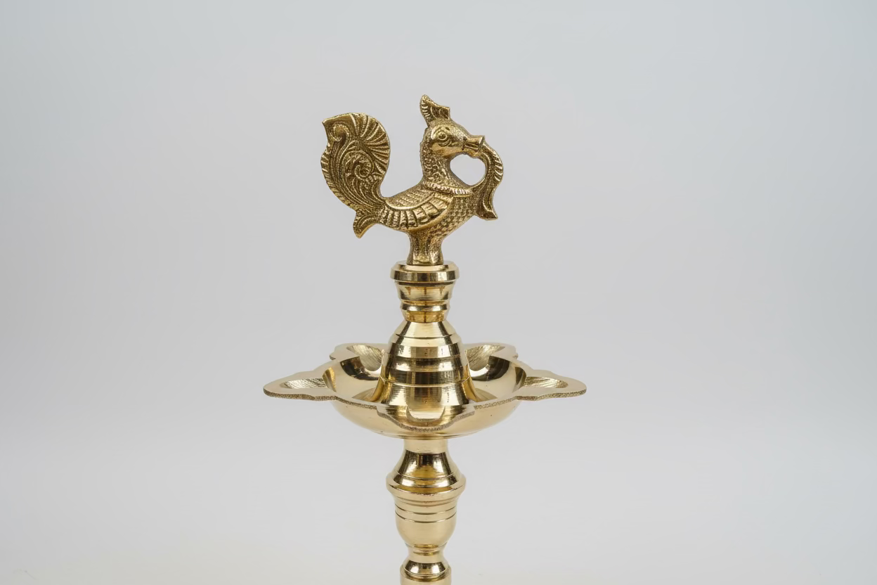 Brass Kuthu Vilakku – (16 inch) 5-Wick Traditional Oil Lamp for Hindu pooja|Home Mandir|Diya Lamp for Puja Diwali Diyas - Traditional Samai Lamp Kutthu vilakku Panchmahal Deepam - Indian Diwali Gifts