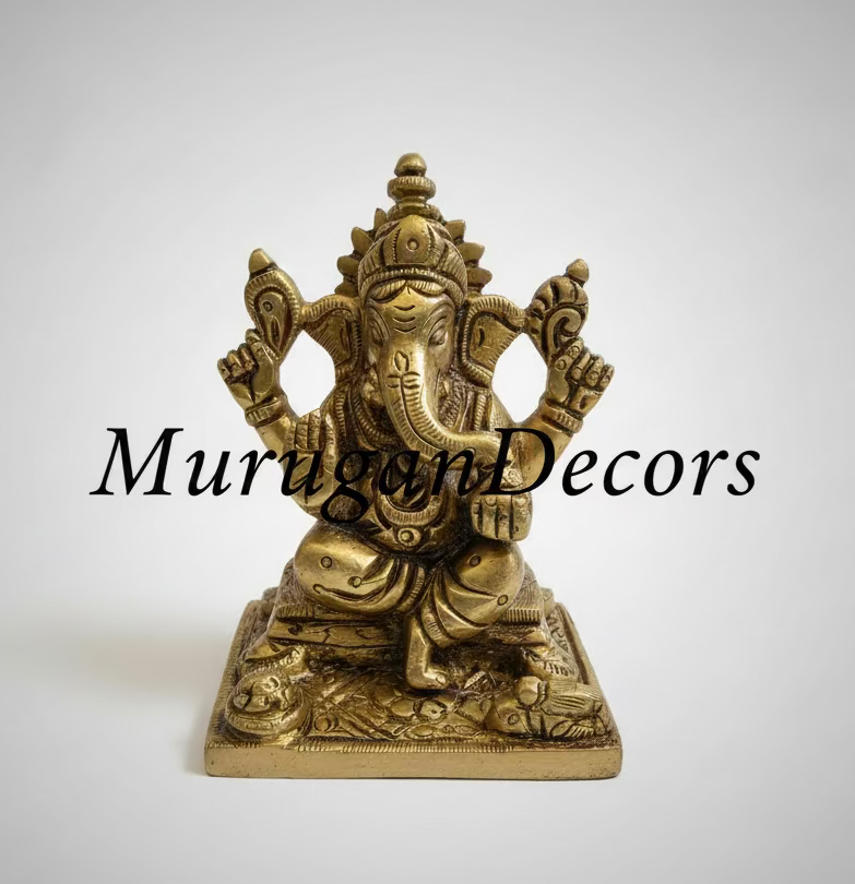 3 inch Ganesha and Lakshmi God statues for pooja room |Brass Hindu god idols| Vinayakar & Lakshmi Murti | Antique Brass Statue|Lakshmi |Vinayagar | Lakshmi brass Statue for Hindu pooja