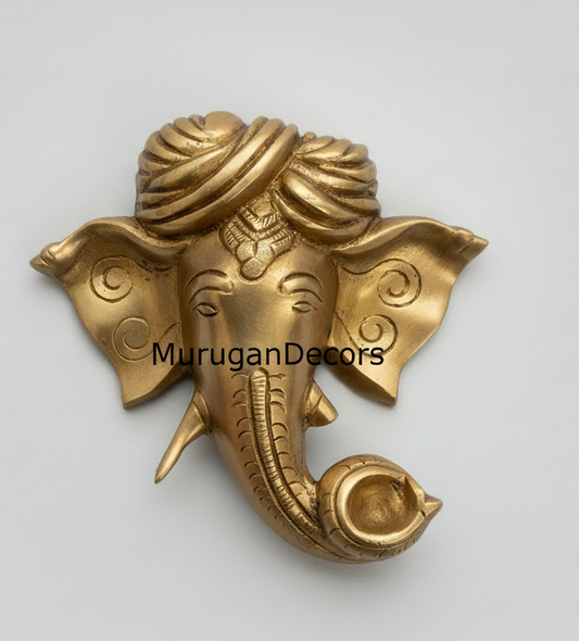 6 inch Brass elephant Ganesha Wall Hanging for Door | Wall Décor|Hindu ganesha Decor for House Entry|Housewarming| Festival Gifting |Home Decor Item|Best House Warming Gift|Spiritual Good Luck Gifts|Home Decorative by Indian Collectible